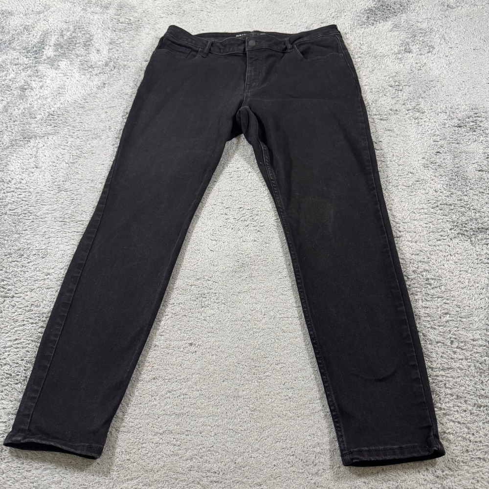 Old Navy Womens Rockstar Super Skinny Jeans 16 Black Mid Rise Stretch Denim